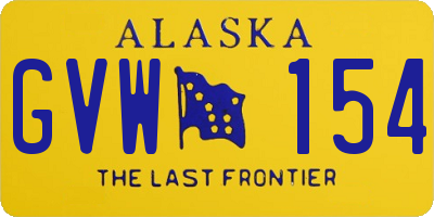 AK license plate GVW154