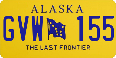 AK license plate GVW155