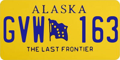 AK license plate GVW163