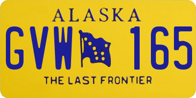 AK license plate GVW165