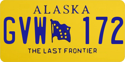 AK license plate GVW172