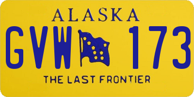 AK license plate GVW173