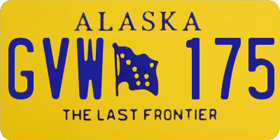 AK license plate GVW175