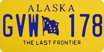 AK license plate GVW178