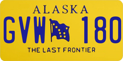 AK license plate GVW180