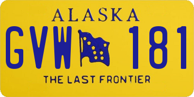 AK license plate GVW181