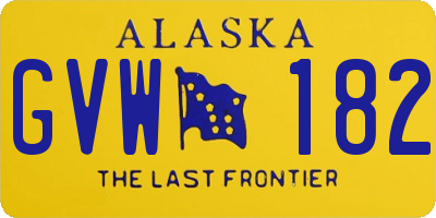 AK license plate GVW182