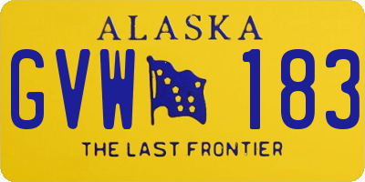 AK license plate GVW183