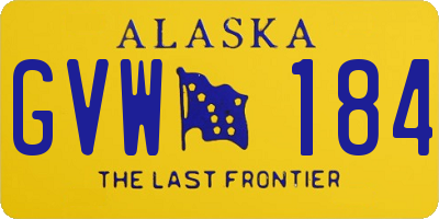 AK license plate GVW184