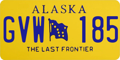 AK license plate GVW185