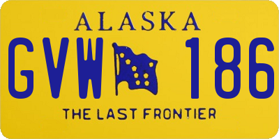 AK license plate GVW186