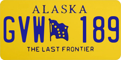 AK license plate GVW189