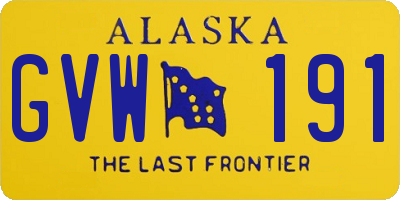 AK license plate GVW191