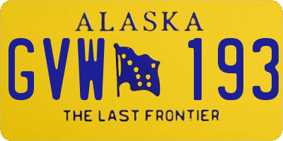 AK license plate GVW193