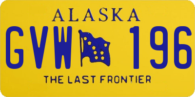 AK license plate GVW196