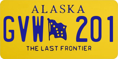 AK license plate GVW201