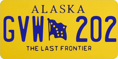 AK license plate GVW202