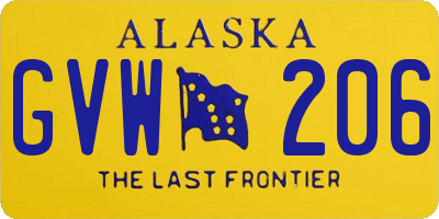 AK license plate GVW206