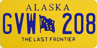 AK license plate GVW208