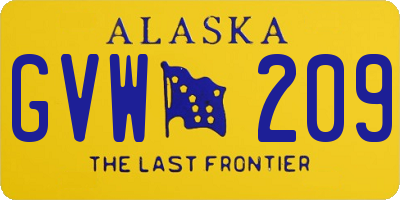 AK license plate GVW209