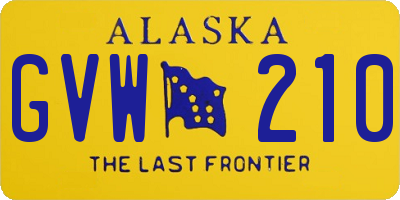 AK license plate GVW210