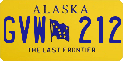 AK license plate GVW212