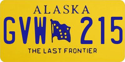 AK license plate GVW215