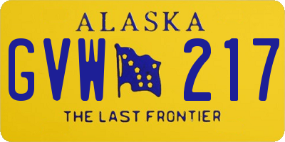 AK license plate GVW217