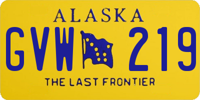 AK license plate GVW219