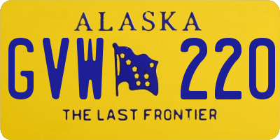 AK license plate GVW220