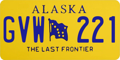 AK license plate GVW221