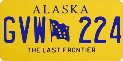 AK license plate GVW224