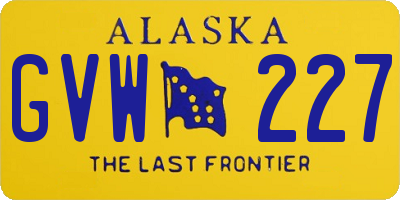 AK license plate GVW227