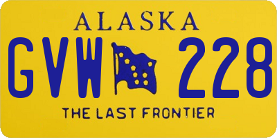 AK license plate GVW228