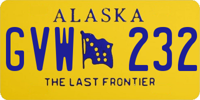 AK license plate GVW232