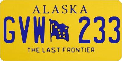 AK license plate GVW233