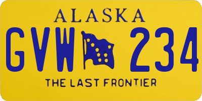 AK license plate GVW234