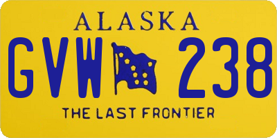 AK license plate GVW238