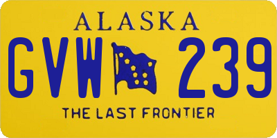 AK license plate GVW239