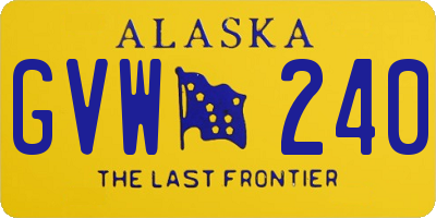 AK license plate GVW240