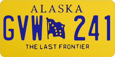 AK license plate GVW241