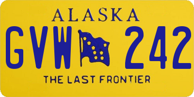 AK license plate GVW242