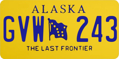 AK license plate GVW243