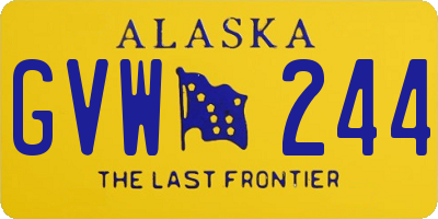 AK license plate GVW244