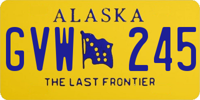 AK license plate GVW245