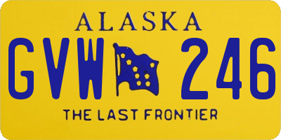 AK license plate GVW246