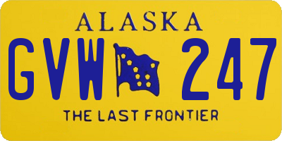 AK license plate GVW247
