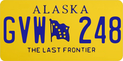 AK license plate GVW248