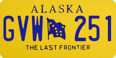 AK license plate GVW251