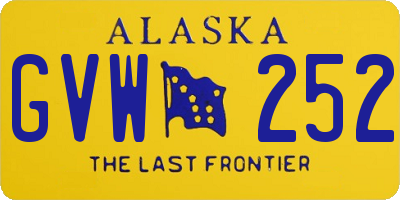 AK license plate GVW252